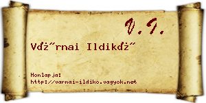 Várnai Ildikó névjegykártya